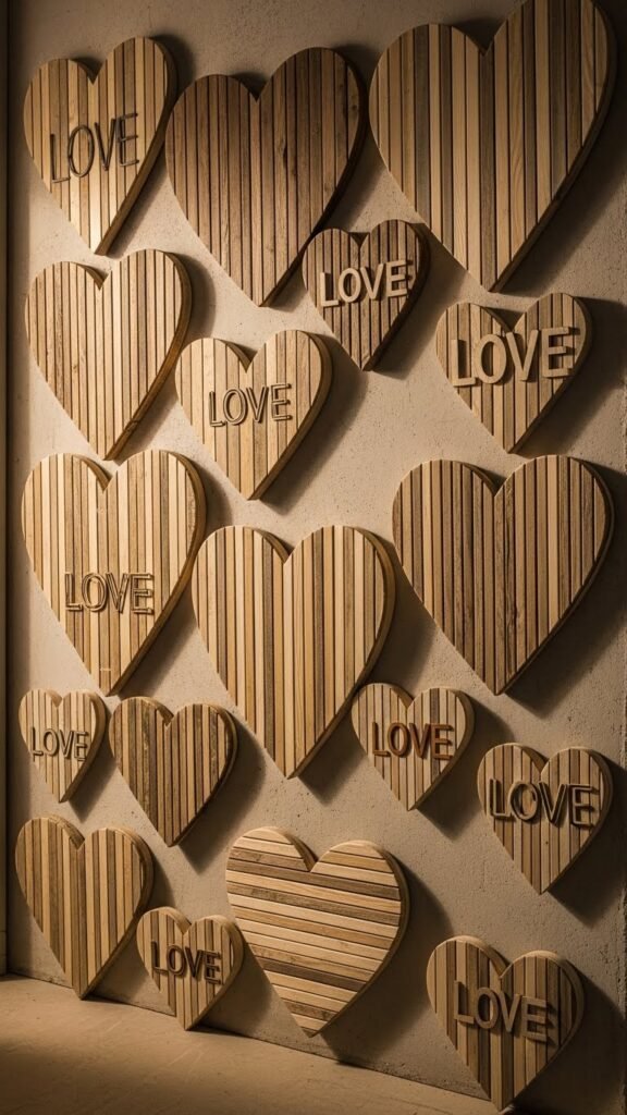 Wooden Slat Heart Art