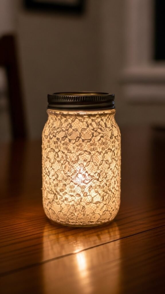 Lace-Wrapped Table Luminaries