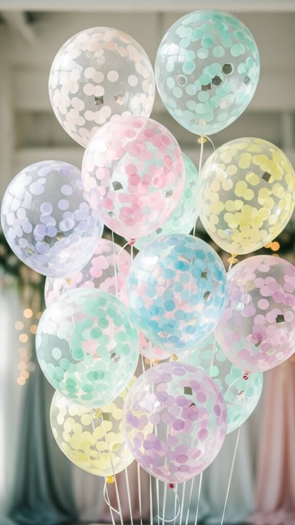 Pastel Confetti Balloons for Soft Themes