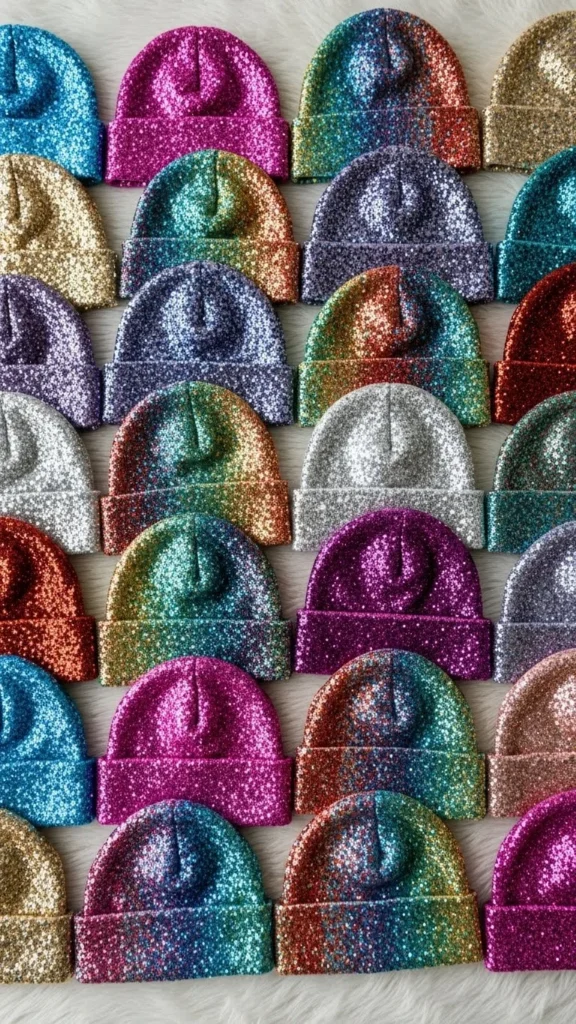 Rainbow Glitter Beanie