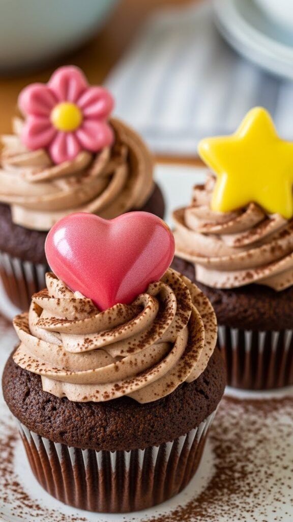 Cupcake Toppers in Chocolate Form