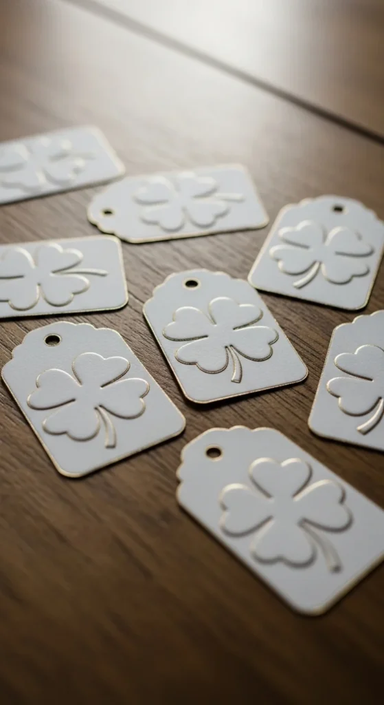 Embossed Clover Tags