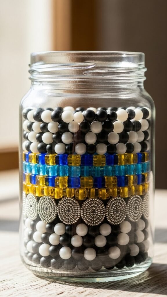 Gold Bead Pattern Jar