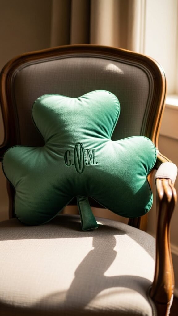 Monogrammed Shamrock Pillows