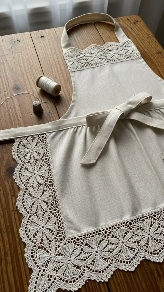 Lace-Trimmed Apron