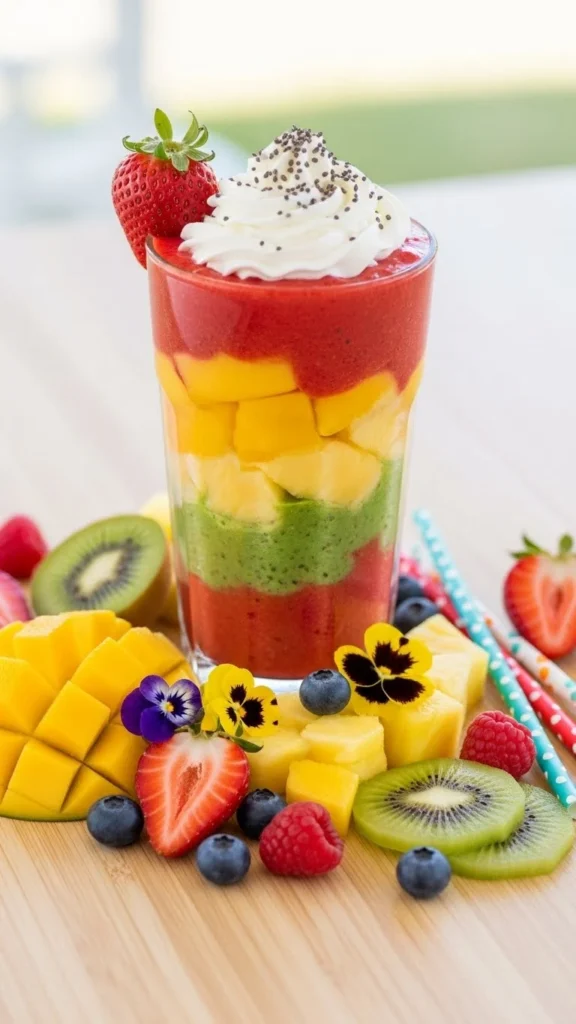 Rainbow Fruit Party Smoothie