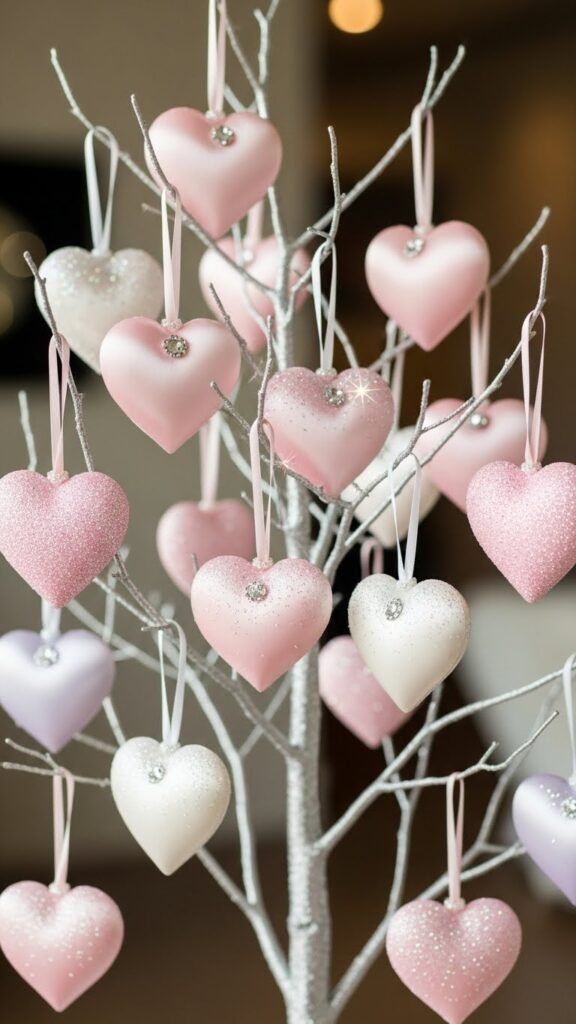 Satin Heart Ornaments for Soft Elegance