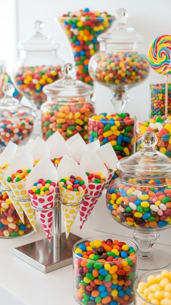 Candy Bar With Paper Cones