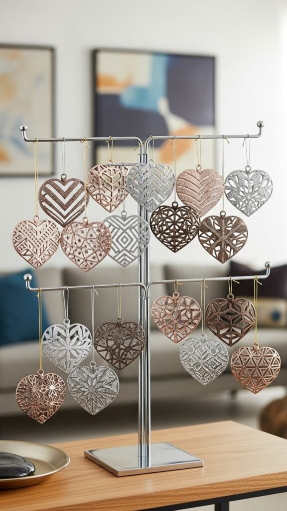 Geometric Heart Ornaments for a Modern Twist