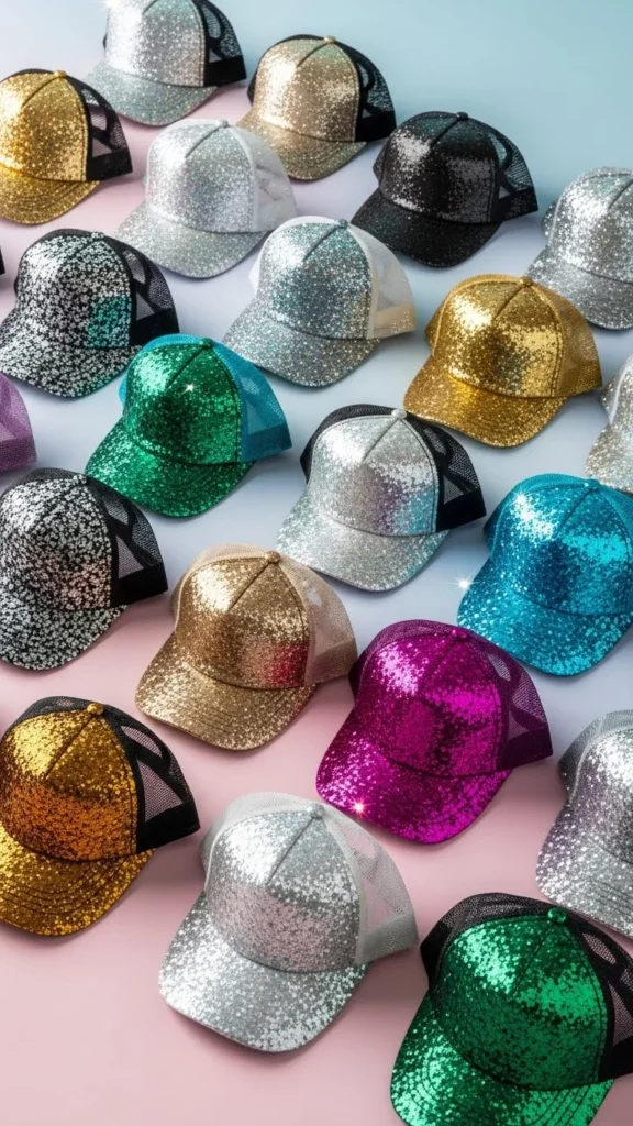 Glitter Mesh Baseball Cap
