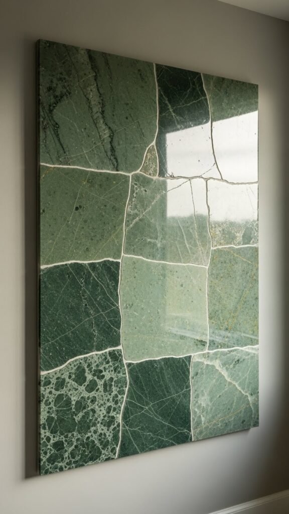  Green Stone Wall Accent