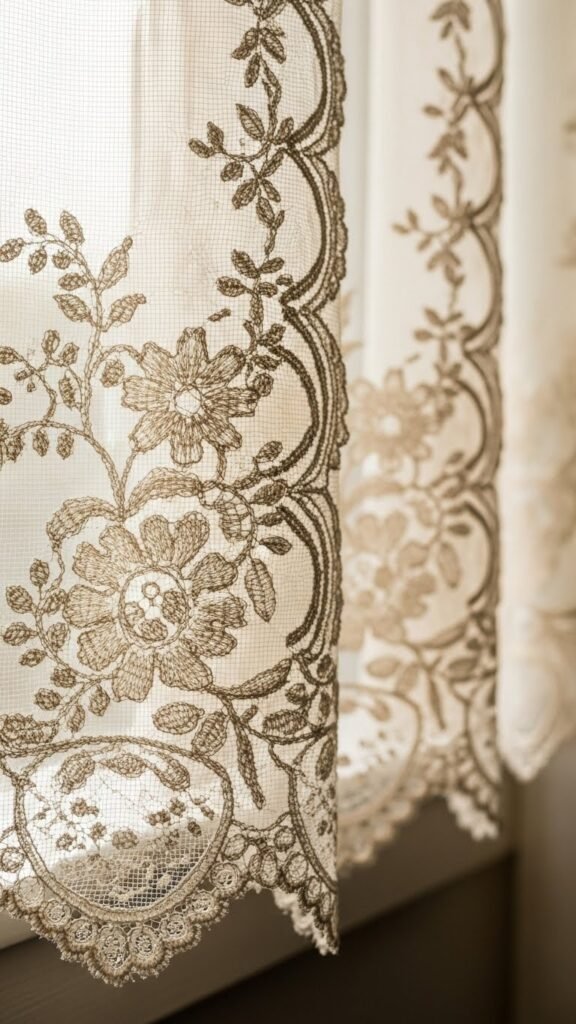 Lace-Trimmed Curtains