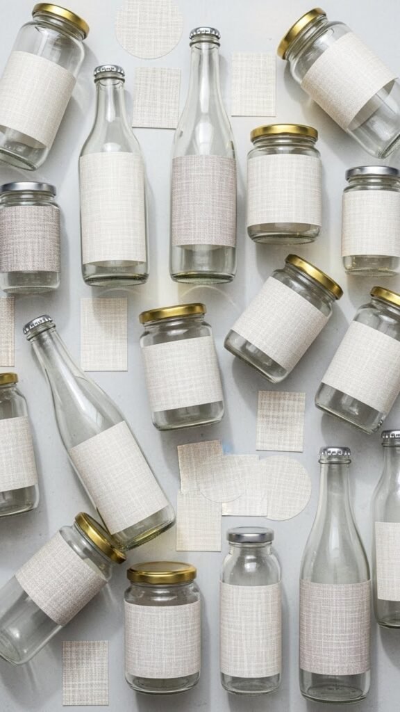 Linen Texture Printable Labels