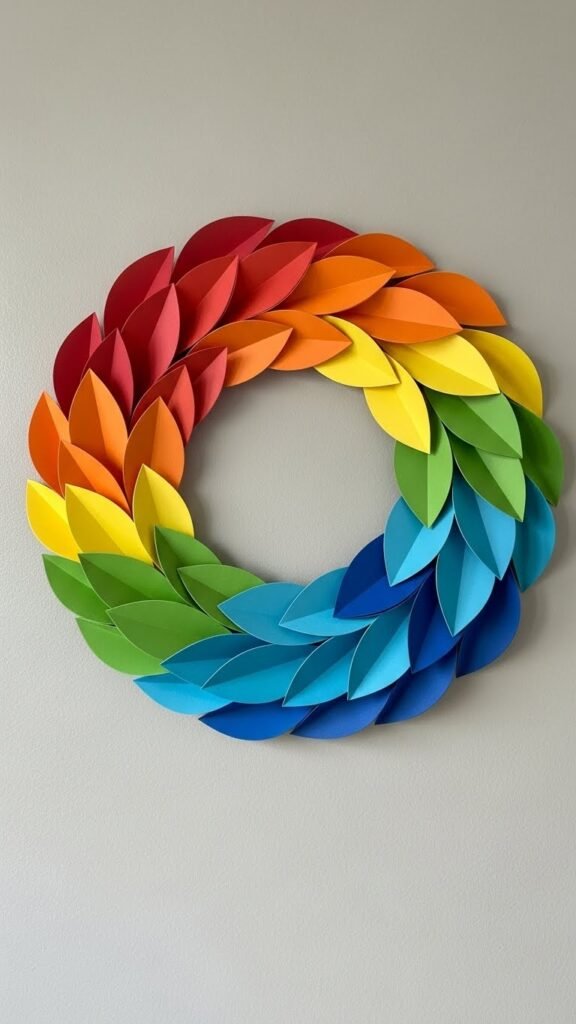 Paper Leaf Rainbow Ring