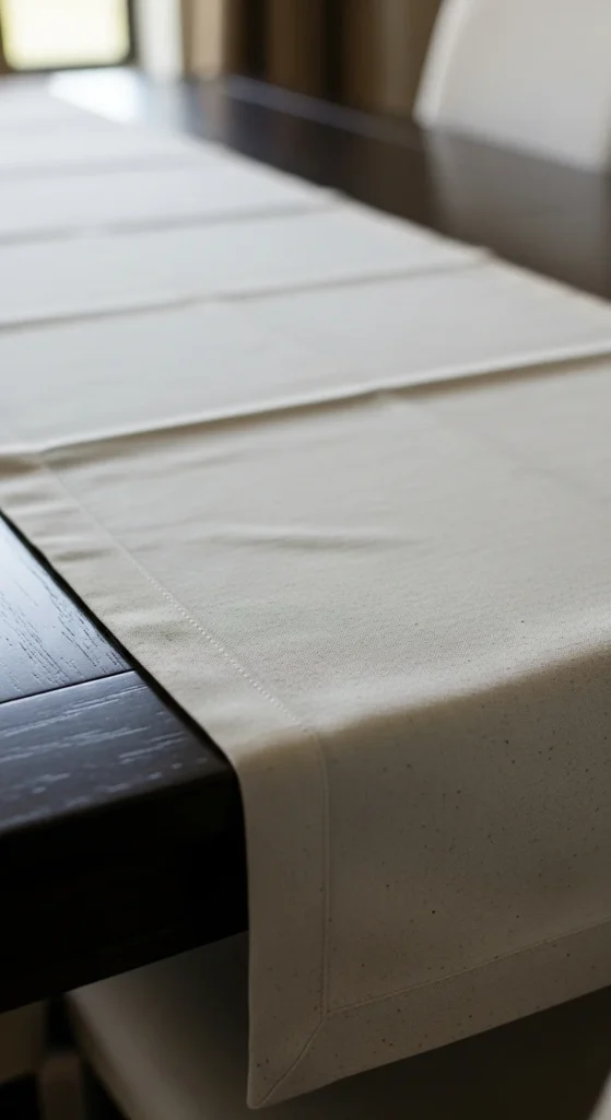 Simple Hemmed Drop Cloth Runner