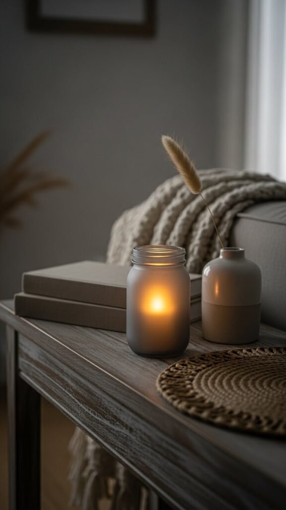 Soft Gray Glow Jars