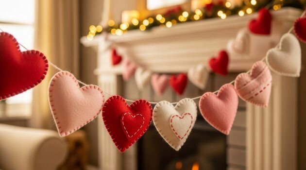 24 Soft Felt Heart Garlands That Add Cozy Charm