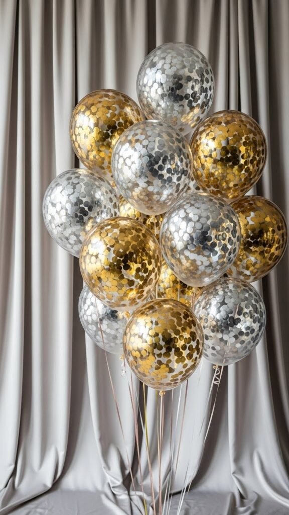 Confetti Balloons with Fabric Backdrops