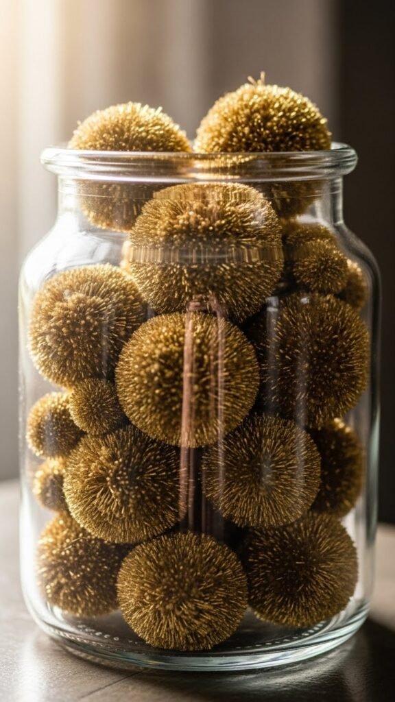 Gold Pom Jar