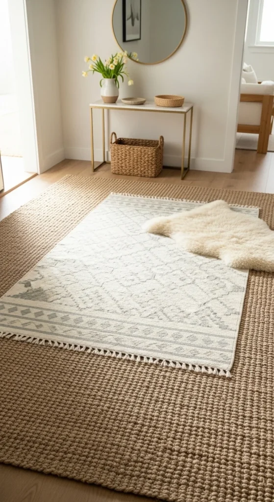 Entryway Rug Layering