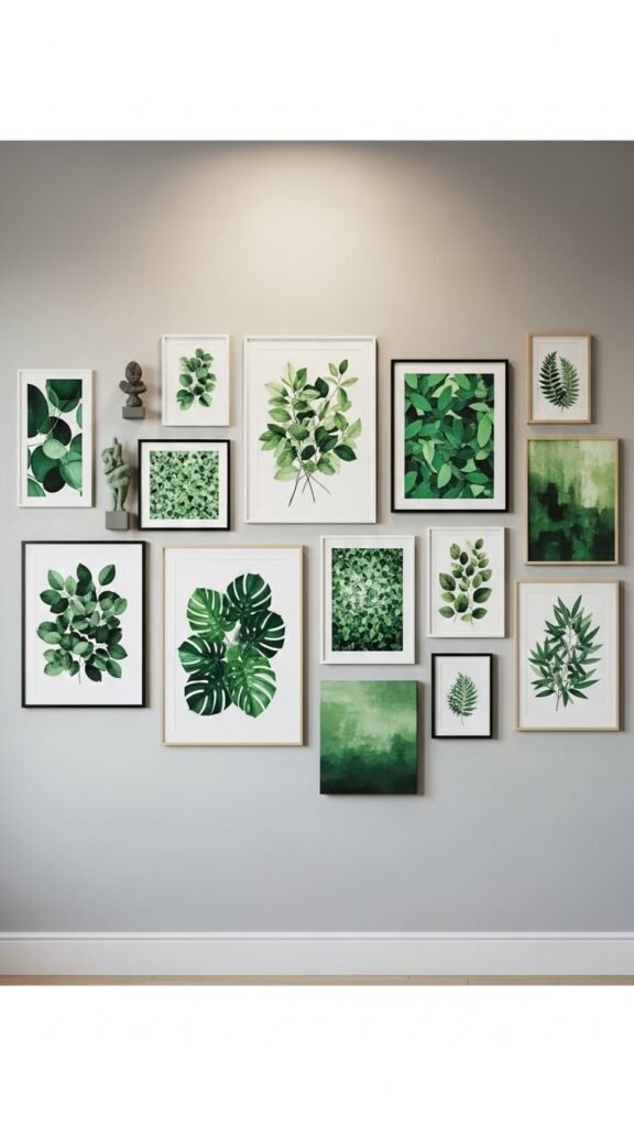 Mixed Green Gallery Wall