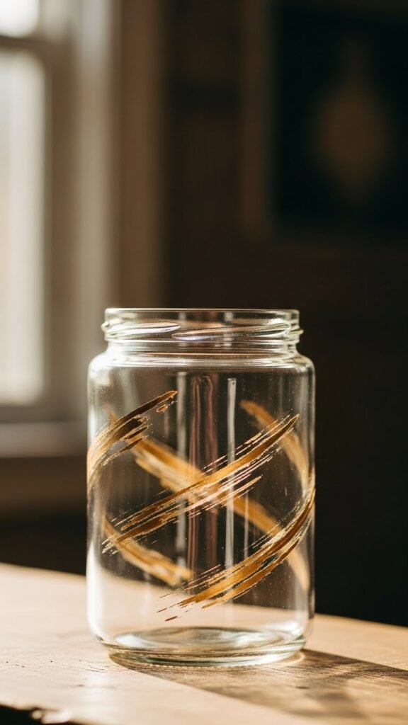 Painted Glass Gold Jar