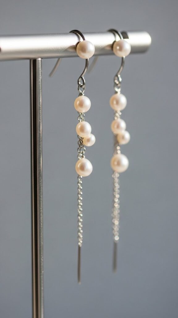 Pearl Chain Earrings