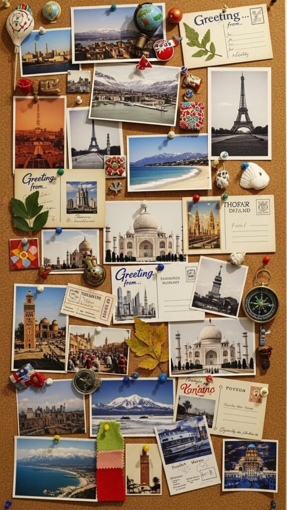 Travel-Themed Photo Wall