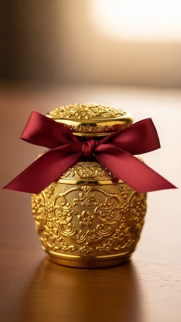 Gift-Ready Gold Pot Jar