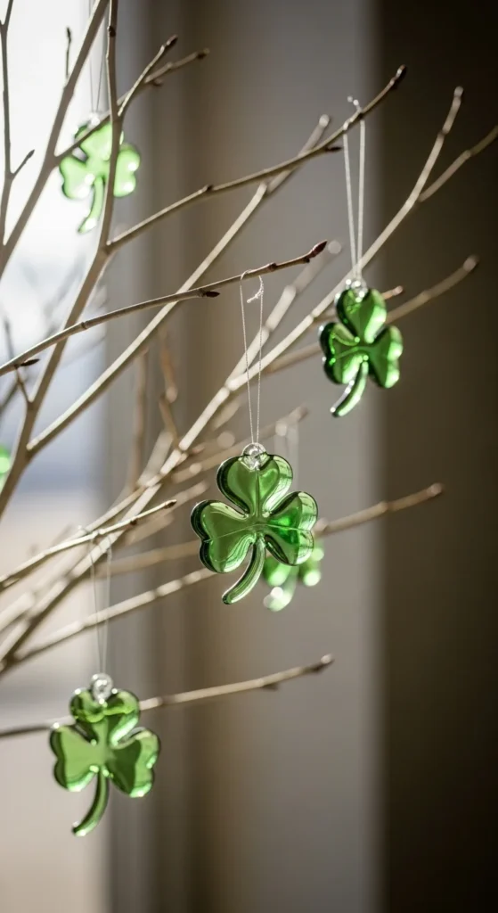 Glass Clover Tree Ornaments