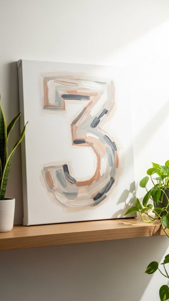 Lucky Number Abstract Canvas