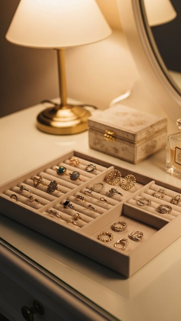 Velvet-Lined Jewelry Tray