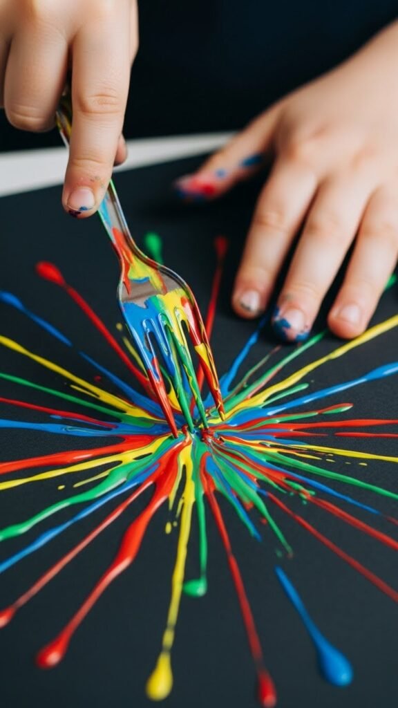 Fork Fireworks Painting