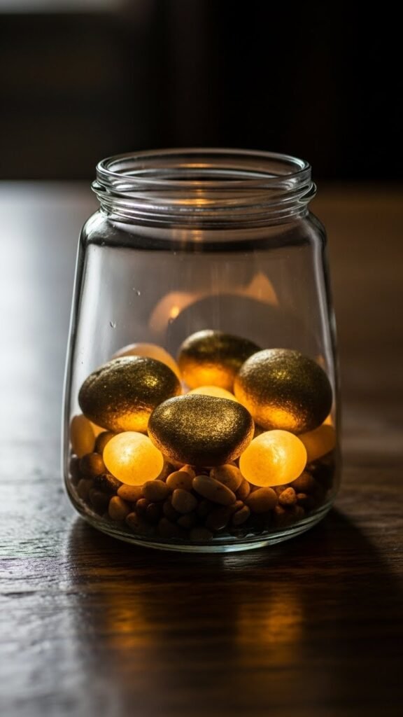Glow Pebble Gold Jar