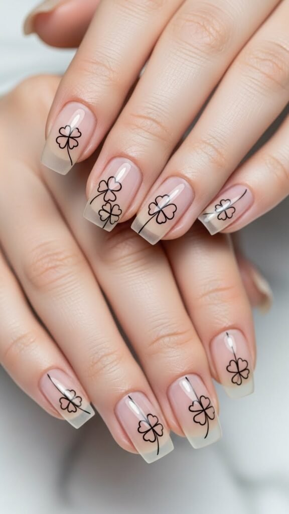 Minimal Line Clover Art