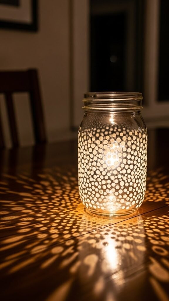 Painted Dotted Glow Jars