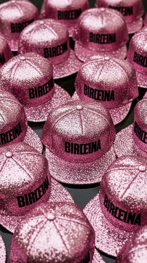 Metallic Pink Glitter Snapback