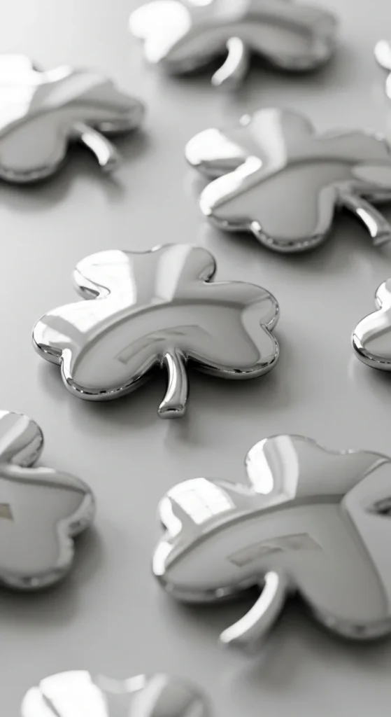 Mirror-Finish Clover Décor Pieces