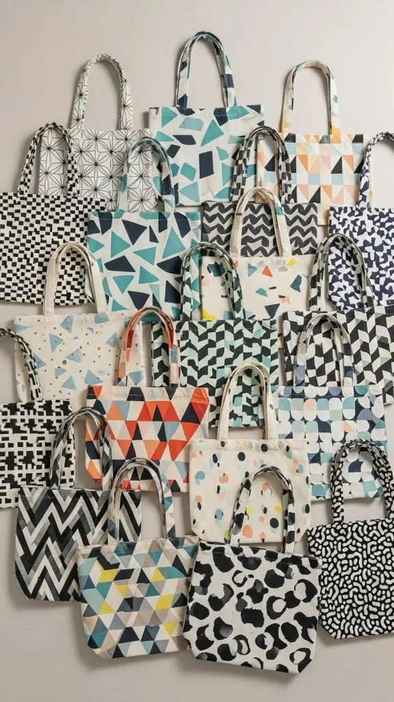 Geometric Print Tote