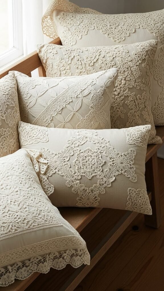 Lace Adorned Pillows