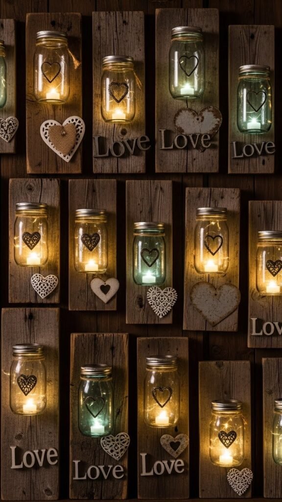 Mason Jar Wall Accent With Hearts