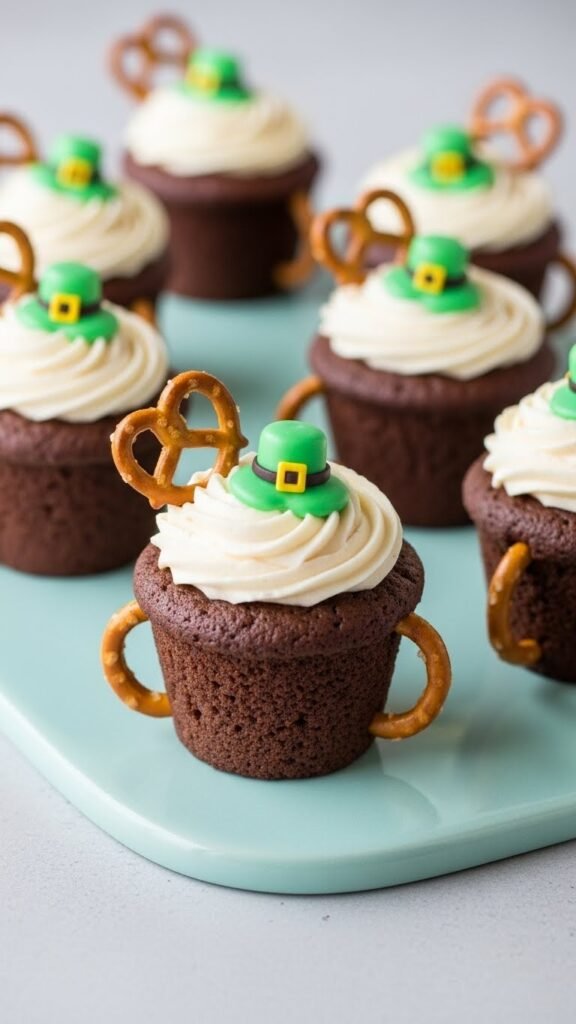Mini Pot-of-Gold Cupcakes