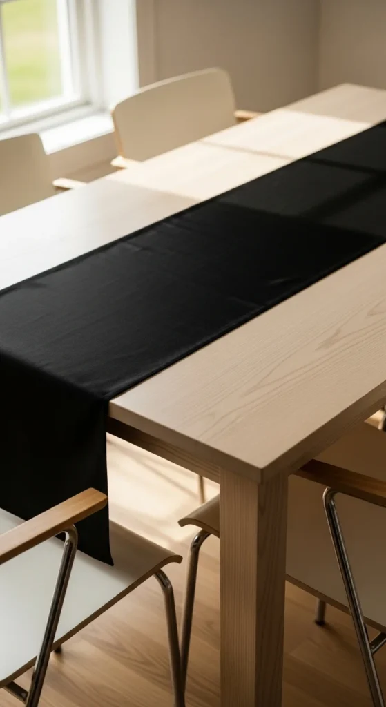  Minimal Black Table Runner