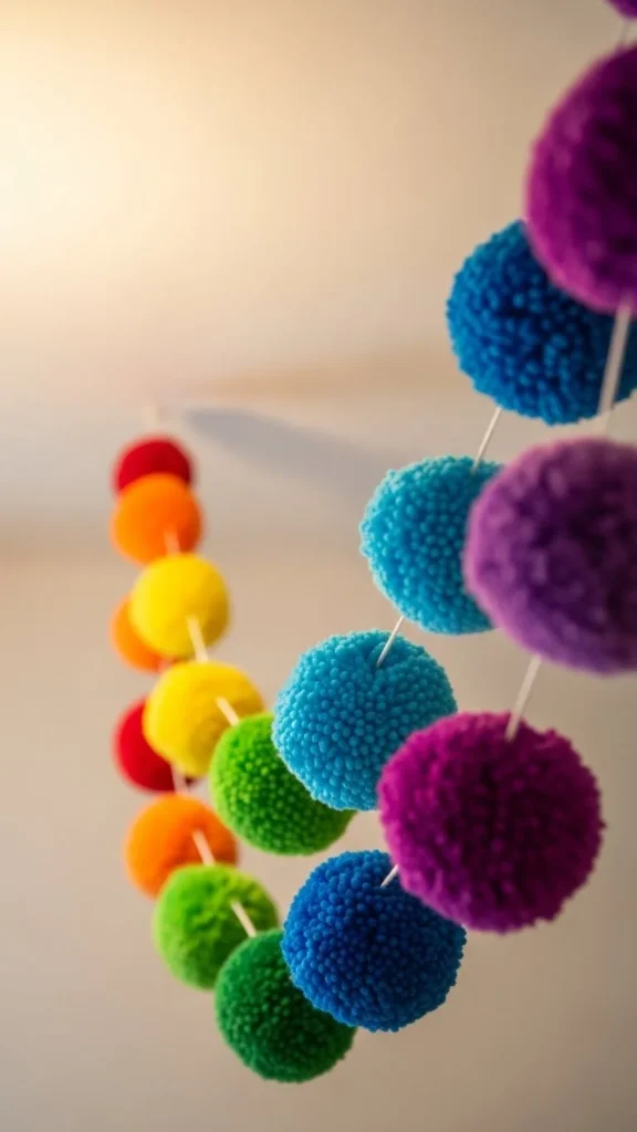 Rainbow Pom-Pom Garlands