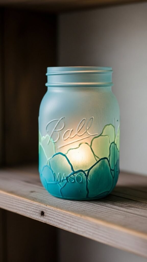 Sea Glass Style Glow Jars
