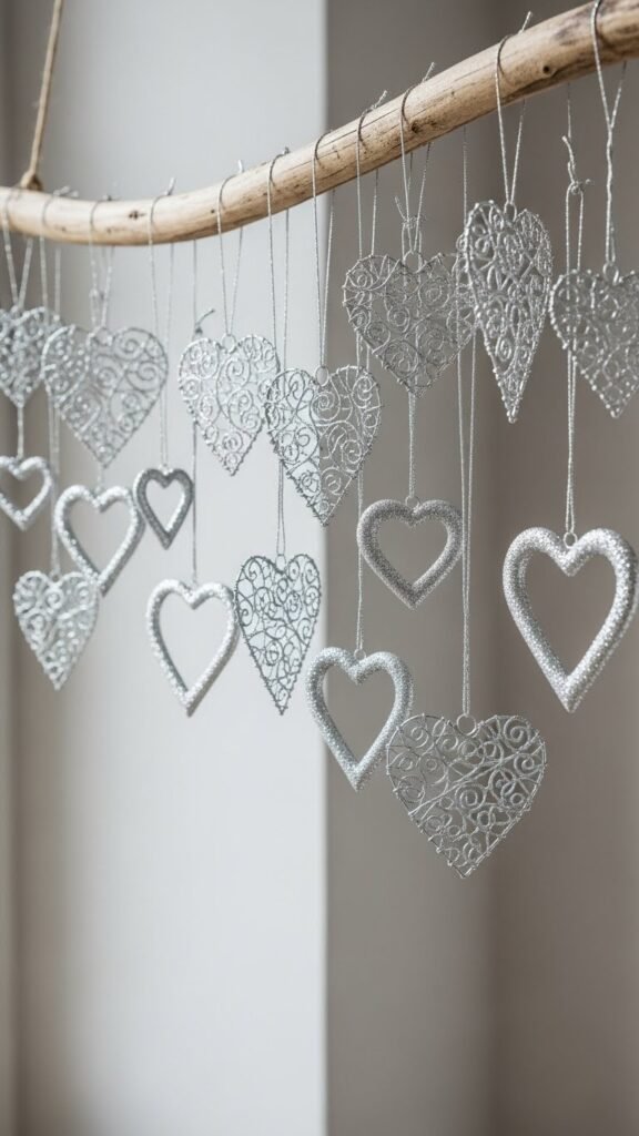 Wire Heart Ornaments for a Modern Twist
