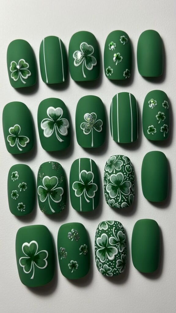 Matte Green Clover Set