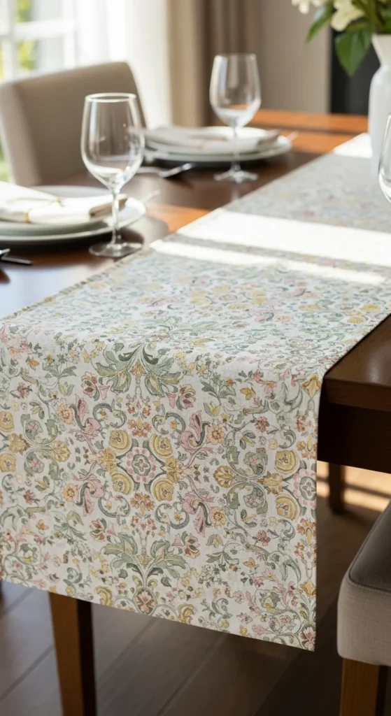 Seasonal Floral Fabric Runner
