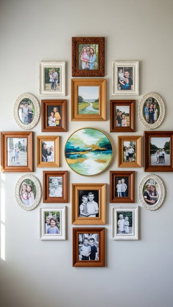 Circular Photo Wall Arrangement