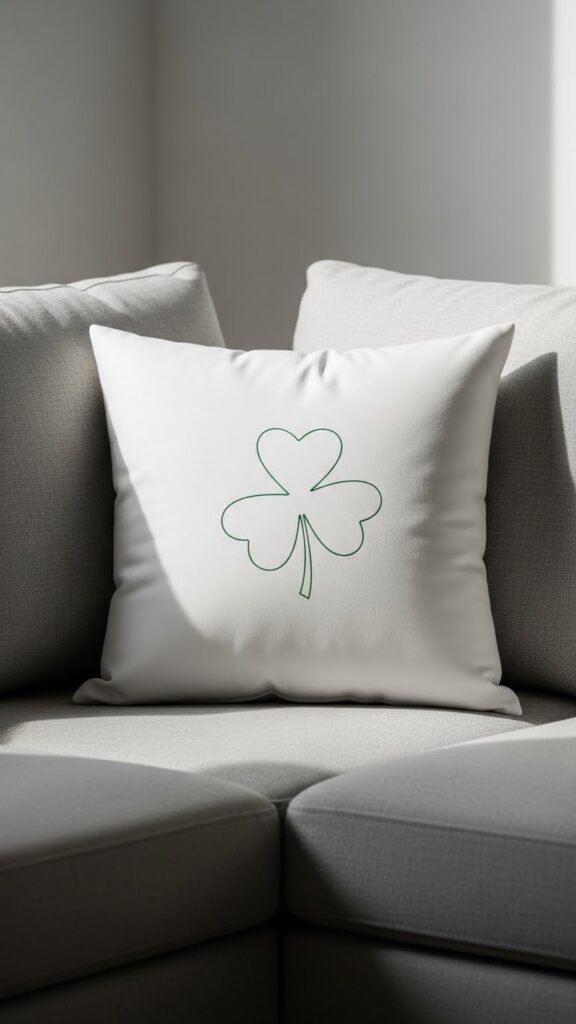 Minimal Shamrock Outline Pillows